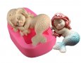 3D Момиченце с опашка на русалка силиконов молд форма за декорация украса торта фондан шоколад гипс, снимка 1