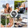 Преносим персонален USB мини вентилатор с акумулаторна батерия с LED светлини Power Bank, снимка 2