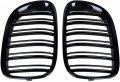 Решетки Бъбреци за БМВ BMW 7 серия F01 F02 2009+ Черен Гланц Двойни, снимка 5