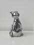 Сребриста декоративна фигурка котка, снимка 5