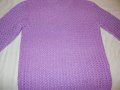 Лилава блуза- ръчно плетиво Л размер, снимка 7