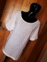 Кремаво-бяла тениска туника с бели пайети по краищата ХЛ, снимка 1 - Тениски - 33382355