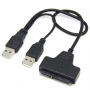 Преходник USB 2.0 към SATA, Черен, снимка 1 - Кабели и адаптери - 36519807