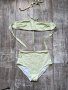 Нов висока талия светло зелен светло резедав бански костюм сет от две части брокат лек блясък , снимка 9