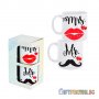 Комплект Чаши за Двойки MR & MRS Страхотен Подарък за Влюбени Подарък за Двойка, снимка 1 - Романтични подаръци - 36712483