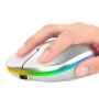 Безжична мишка，Bluetooth 5.0 и 2.4G двоен режим, тихо щракване, RGB LED, 1600 dpi，Акумулаторна, снимка 5