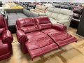 Червени дивани две двойки - естествена кожа, снимка 11