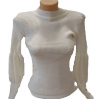 Ефектна блуза от финно плетиво с бухнал ръкав , различни цветове, снимка 6 - Блузи с дълъг ръкав и пуловери - 35645920