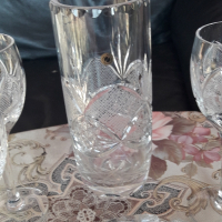 кристални чаши 5бр.,ваза и пепелник. , снимка 5 - Чаши - 44905426
