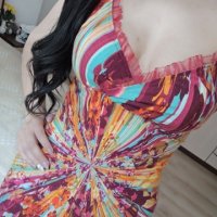Шарена рокля, М размер, снимка 3 - Рокли - 28823698