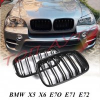 Двойни Бъбреци БМВ BMW E70 E71 Е72 Х5 Х6 Решетки Черен Гланц Лак 2007-2014, снимка 1 - Аксесоари и консумативи - 39937911