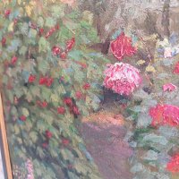 Маслена картина-В градината(В саду)художник-Орлик Леонтий Иванович 1936 - 2012 г., снимка 11 - Картини - 37879371