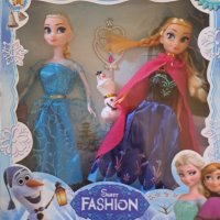 Комплект кукли Замръзналото кралство, Елза и Анна с Олаф и жезъл, снимка 2 - Кукли - 43284386