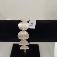 Красива сребърна маркирана гривна  Буква А, снимка 4 - Гривни - 43814739