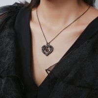 Колие със сърце и рубин, снимка 6 - Колиета, медальони, синджири - 35363719