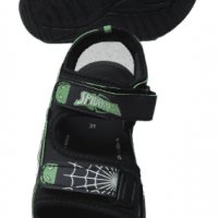 Черни сандали на Спайдърмен в зелено за момче, снимка 3 - Детски сандали и чехли - 37040087
