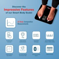 Интелигентна везна Bisonbody Smart Digital Body Scale - 22 показателя, снимка 2 - Фитнес уреди - 44012289