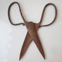 Поне 100-годишна голяма кована ножица - 3, снимка 3 - Антикварни и старинни предмети - 28975048