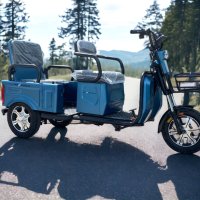 Електрическа Двуместна Триколка CARGO LUX 1500W -  SKY BLUE MATTE, снимка 1 - Мотоциклети и мототехника - 36949680
