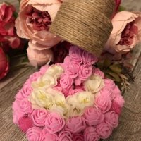 3D чаша от постояни рози подарък за влюбените Свети Валентин, снимка 3 - Декорация за дома - 27811616