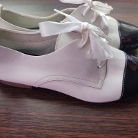 Дамски пролетни обувки Tamaris White Oxford от естествена кожа, снимка 2 - Дамски ежедневни обувки - 34764713