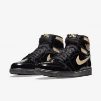 Jordan 1 Retro High Black Metallic Gold 44, 45 размер, снимка 2 - Маратонки - 32438466