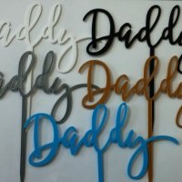 5 цвята Daddy  пластмасов топер украса за торта рожден ден татко, снимка 1 - Други - 40336472
