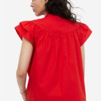 Червена блуза H&M с широки ръкави, нова, снимка 4 - Блузи с дълъг ръкав и пуловери - 43894114