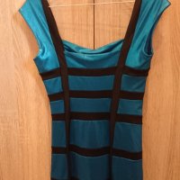 Къса рокля синьо-черно (НОВА), снимка 2 - Рокли - 32478856