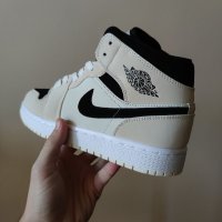 Nike Air Jordan 1 Mid SE GS Creamy White Barely Orange Light Cream Black Нови Оригинални Кецове, снимка 4 - Кецове - 38244571