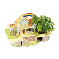 3D пъзел "Малка къща с дъга" с жива градина, снимка 1 - Декорация за дома - 38348755