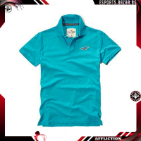 Мъжко поло къс ръкав Hollister by Abecrombie & Fitch Turquoise S Small, снимка 1 - Тениски - 36550263