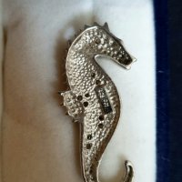 висулка морско конче сребро със Swarovski, снимка 3 - Колиета, медальони, синджири - 28042299