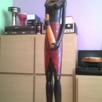 афро дама-дървена фигура-5кг-92см-внос швеицария, снимка 8 - Колекции - 26373046