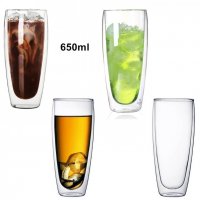 Двустенна стъклена чаша за всякакъв вид напитки в 4-ри различни модела, снимка 7 - Чаши - 33013590