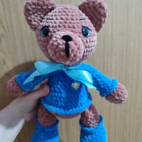 Плетена играчка мече, плюшена играчка , снимка 1 - Плюшени играчки - 44106083