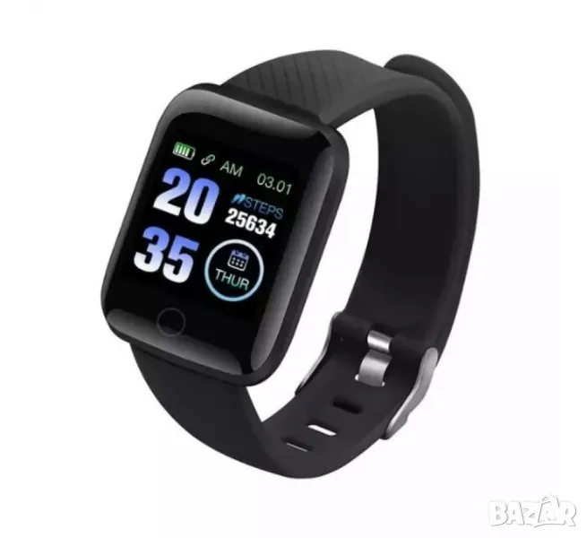 Водоустойчив смарт часовник 116 Plus с голям екран и висока издръжливост , снимка 1