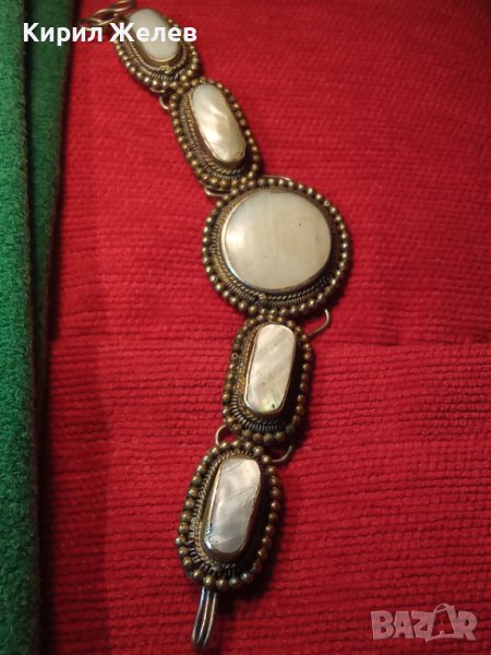 ОСМАНСКА ВЪЗРОЖДЕНСКА СТАРИННА САЧАНЕНА ГРИВНА с БЯЛ ИВИЧЕСТ АХАТ 4973, снимка 1