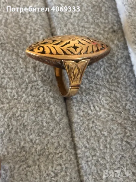 Красив Златен пръстен бадем 6.5гр 14к, снимка 1