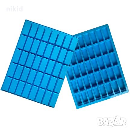 40 малки блокчета правоъгълни силиконов молд форма калъп шоколад гипс сапун, снимка 1