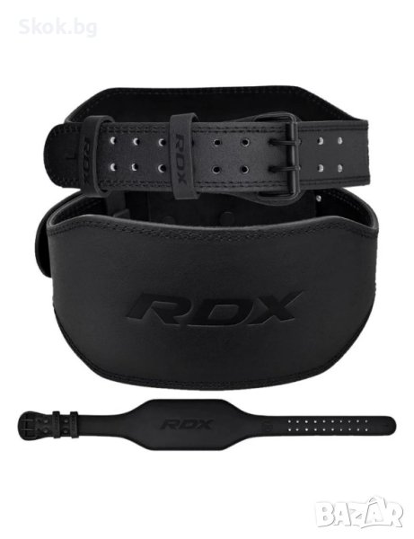 6-инчов кожен черен колан за фитнес RDX, снимка 1