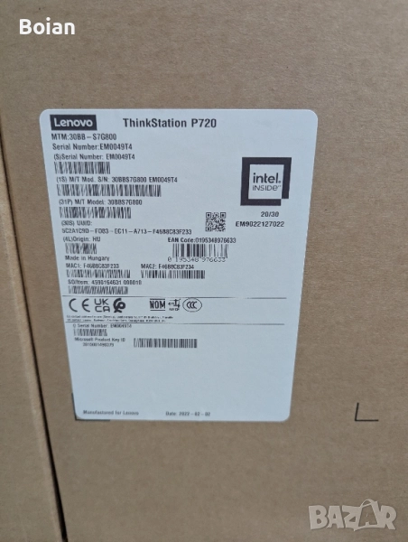 Компютър Lenovo Thinkstation P720 , снимка 1