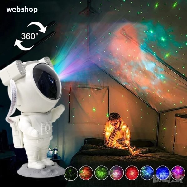 Детска нощна лампа звездно небе проектор Galaxy Star Project Астронавт, снимка 1