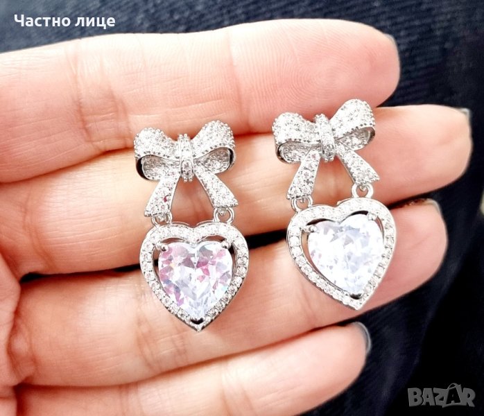 Обеци със сребърна игла , снимка 1