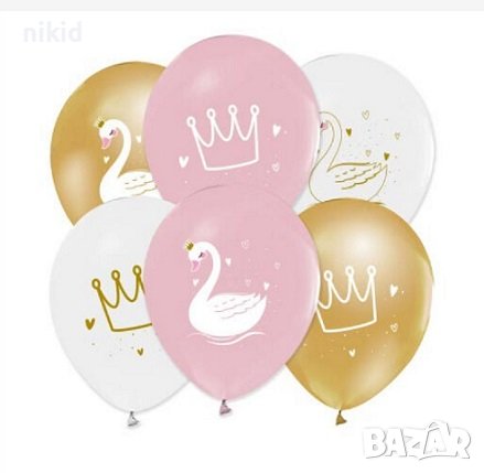 Лебед корона Принцеса Обикновен надуваем латекс латексов балон парти балони, снимка 1