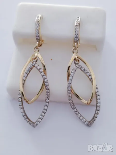 златни висящи обеци 50628, снимка 1