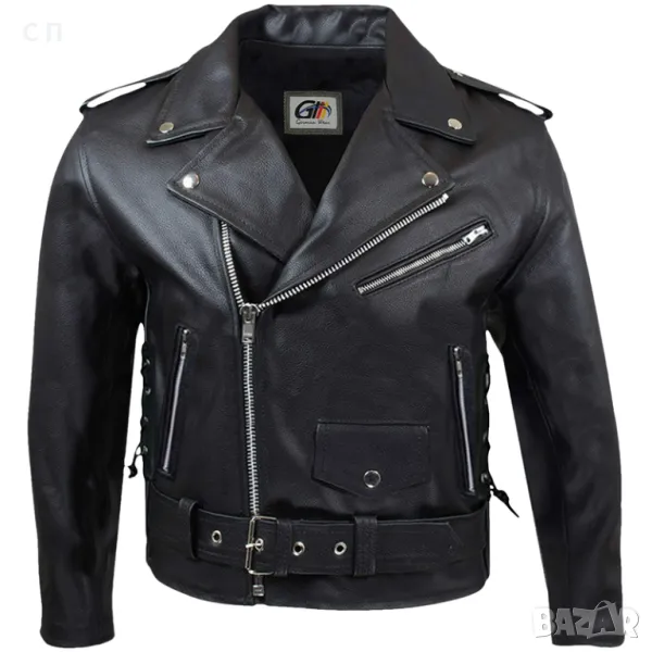 Кожено мото яке от естествена кожа, снимка 1