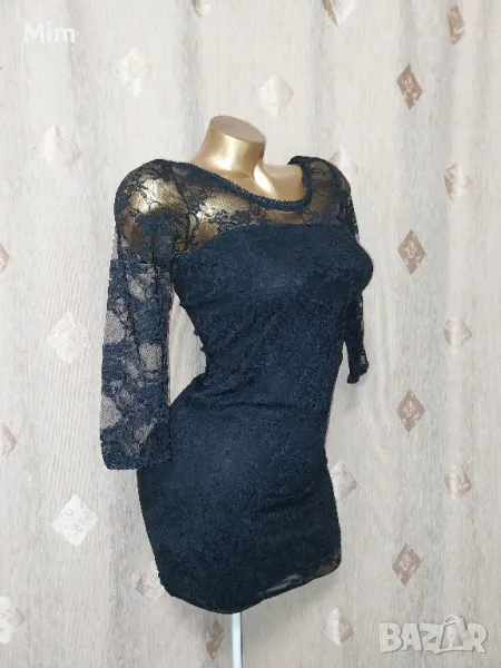 Н&М S Черна дантелена рокля , снимка 1