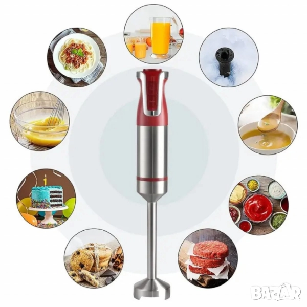 Ръчен пасатор Royalty Line RL-ESTM800, 800W с неръждаема стомана и регулатор на скоростта, снимка 1