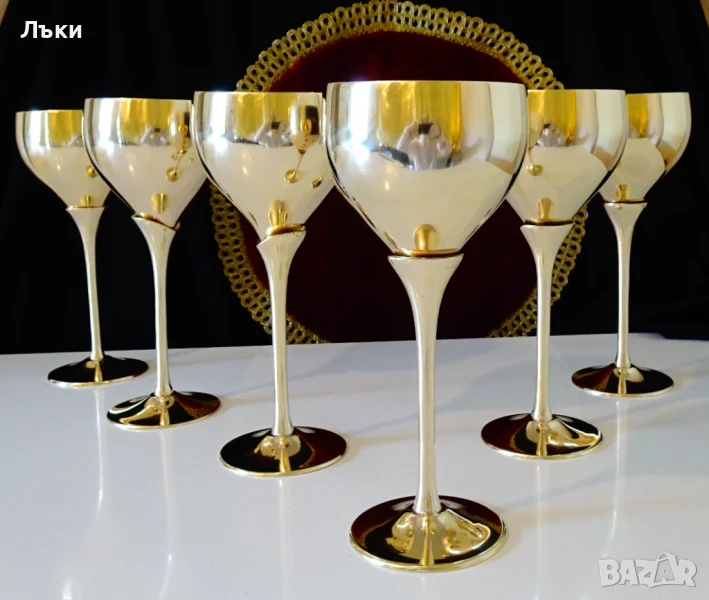 Бронзов бокал за вино 300 мл.,21 см. , снимка 1